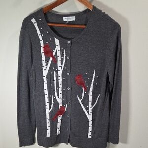 Christopher & Banks Cardigan with Cardinal Great For Holidays